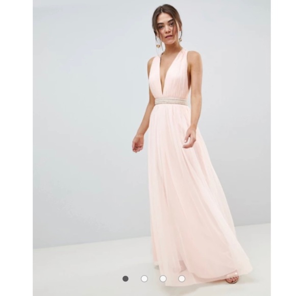 ASOS DESIGN tulle maxi dress, embellished waist. - Picture 1 of 4